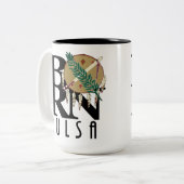 BORN Tulsa Oklahoma 15oz Tweekleurige Koffiemok (Voorkant links)