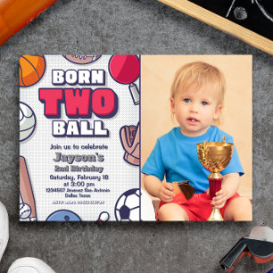 Born Two Ball Uitnodiging met Foto