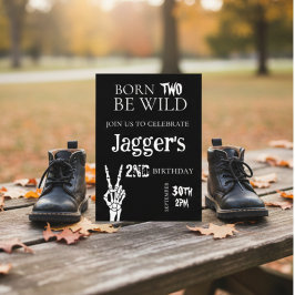 born TWO be wild. 2nd birthday invite Kaart