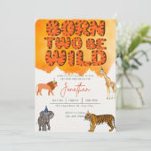 Born Two be Wild Birthday Inviation Kaart (Staand voorkant)