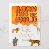 Born Two be Wild Birthday Inviation Kaart (Voorkant / Achterkant)