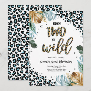 Born Two Be Wild Boy Oerwoud Luipaard Print Verjaa Kaart