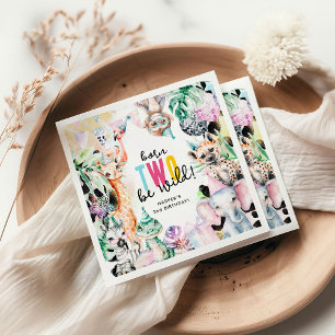 Born TWO be Wild Safari Dieren 2e Verjaardag Servet