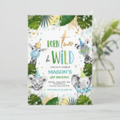 Born Two Be Wild Verjaardag Safari Dieren Partij Kaart (Staand voorkant)