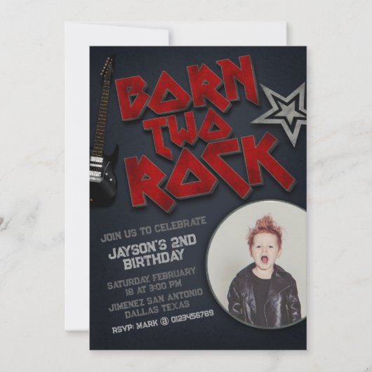 Born Two Rock - 2e Invitation anniversaire avec ph (Devant)
