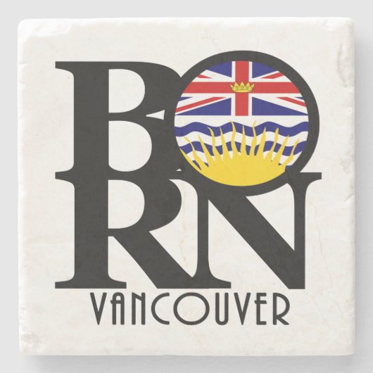 BORN Vancouver (BC-vlag) Stenen Onderzetter (Voorkant)