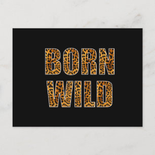 born wild cheetah tiger liger animal print leopard briefkaart