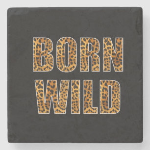 Born Wild Cheetah Tiger Lion Animal Print Leopard Stenen Onderzetter