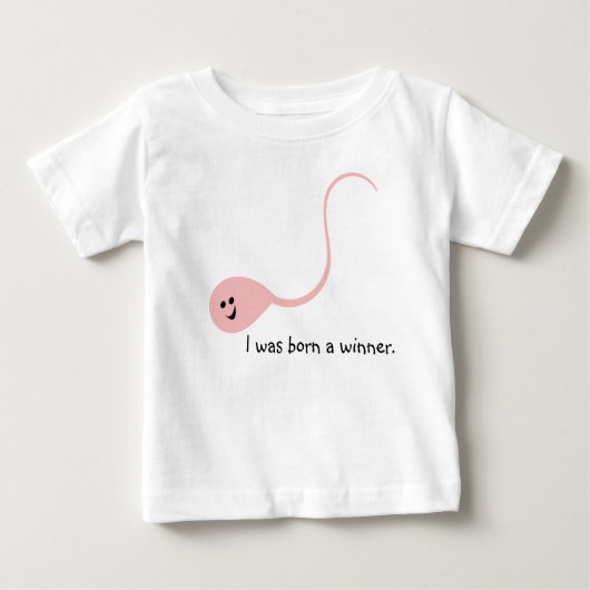 Born Winner Pink Funny Baby T-shirt (Voorkant)