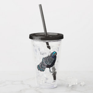 Borneaanse pauw-fazant vogelschilderij cartoon acryl drinkbeker