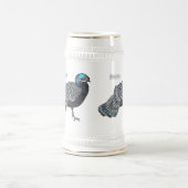 Borneaanse pauw-fazant vogelschilderij cartoon bierpul (Center)