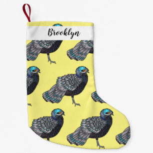 Borneaanse pauw-fazant vogelschilderij cartoon kleine kerstsok