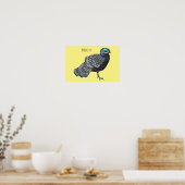 Borneaanse pauw-fazant vogelschilderij cartoon poster (Keuken)