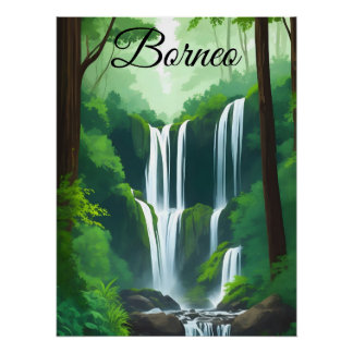 Borneo Indonesië Maleisië Regenwoud Reisposter Perfect Poster