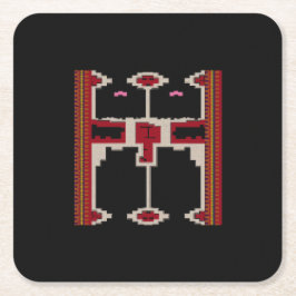 Borneo Inspired Coaster Vierkante Kartonnen Onderzetter