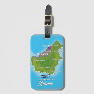 Borneo Kaart Bagagelabel