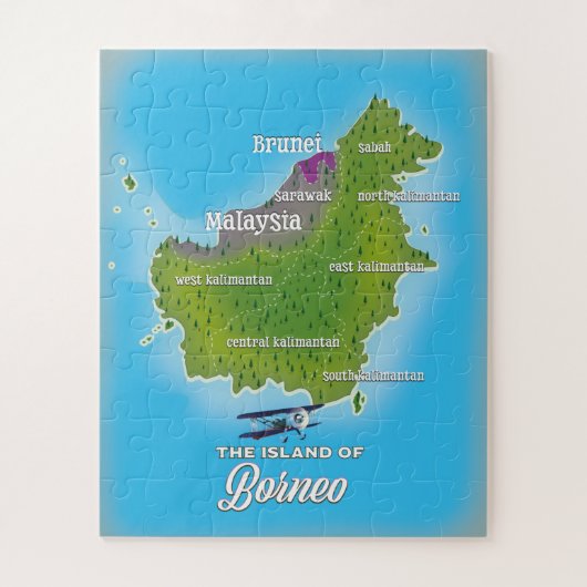 Borneo Kaart Legpuzzel (Verticaal)