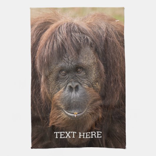 Borneo orang-oetan mooie fotografie theedoek (Verticaal)