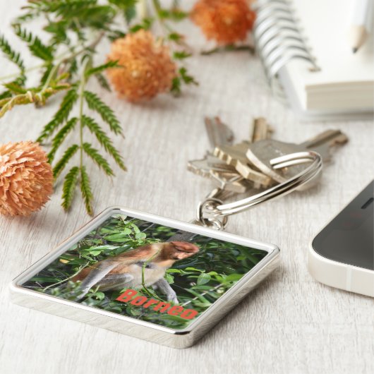 Borneo Proboscis Monkey Keychain (Zijkant)