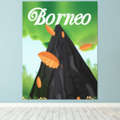 Borneo Regenwoud reisposter Canvas Afdruk (Insitu (Houten vloer))