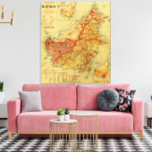 BorneoPanoramic MapBorneo Canvas Afdruk (Insitu (Woonkamer))