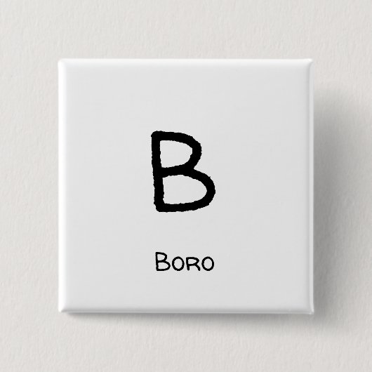 boro b vierkante button 5,1 cm (Voorkant)