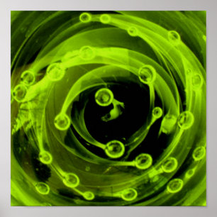 Boro Blacklight Neon Green Glass Nebula Universe Poster