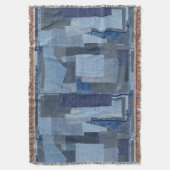 Boro Blue Jean Patchwork Denim Shibori Deken (Voorkant Verticaal)