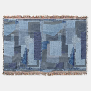 Boro Blue Jean Patchwork Denim Shibori Deken