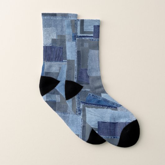 Boro Boro Blue Jean Patchwork Denim Shibori (Paire)