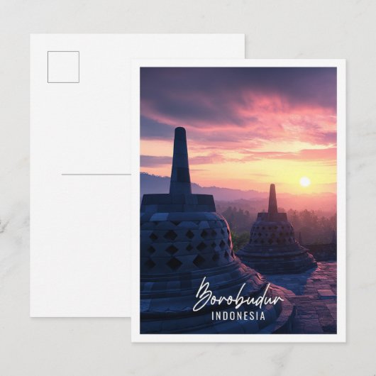 Borobudur Temple Indonesië Briefkaart (Voorkant / Achterkant)