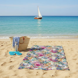 Boroque bloemmotief strandlaken