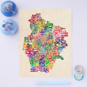 Boroughs of London Typography Text Map Flyer (Enkel)