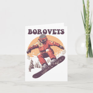 Borovets Bulgarije Retro Snowboard Kaart