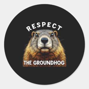 Borp-dag Respecteer de bosmarmot _2 Ronde Sticker