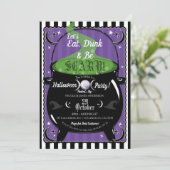 Borrelende Heksenkotel Sfeervol Heksenfeest met Ha Kaart (Staand voorkant)