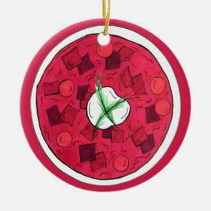 Borscht Eastern European Red Beet Beet Soup Keramisch Ornament