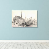 Borsen en Christianborg Palace Canvas Afdruk (Insitu (Houten vloer))