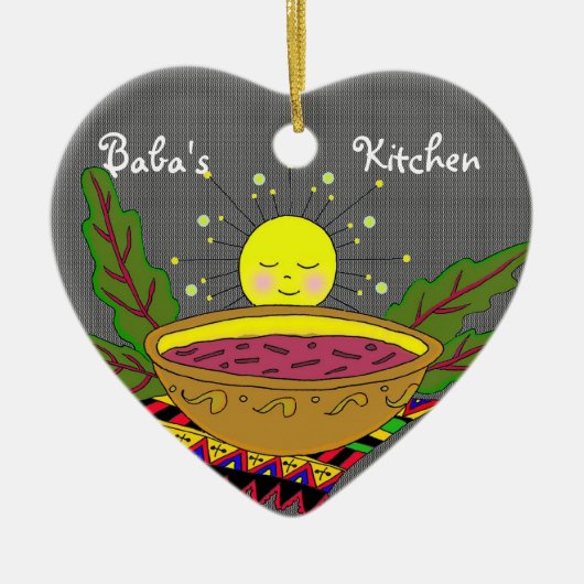 Borshch Power voor Baba's Kitchen Keramisch Ornament (Voorkant)