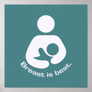 Borst is het beste pictogram - Blauwgroen Poster