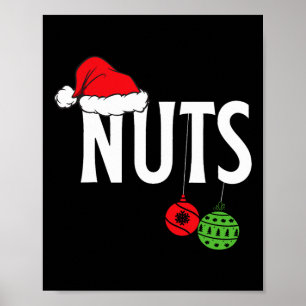 Borst Noten Grappige Kerst Kastanjes Paar Matchi Poster