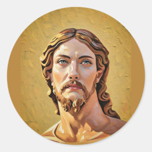 BORSTBEELD VAN CHRISTUS DE VERLOSSER door MICHELAN Ronde Sticker
