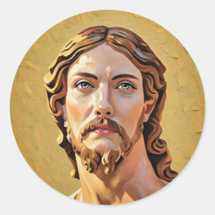 BORSTBEELD VAN CHRISTUS DE VERLOSSER door MICHELAN Ronde Sticker