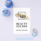 Borstel abstract gouden borstel wit flyer (Enkel)