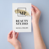 Borstel abstract gouden borstel wit flyer (Hand)