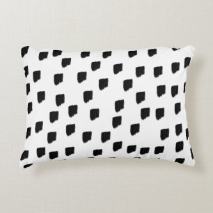 Borstel met zwarte en witte Waterverf Accent Kussen
