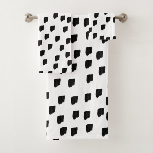 Borstel met zwarte en witte Waterverf Bad Handdoek (Insitu)