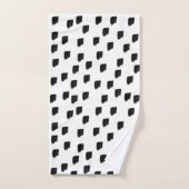 Borstel met zwarte en witte Waterverf Bad Handdoek (Handdoek)