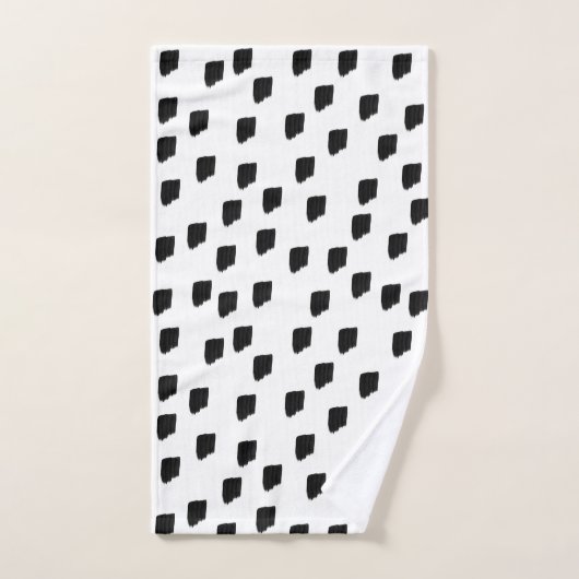 Borstel met zwarte en witte Waterverf Bad Handdoek (Handdoek)