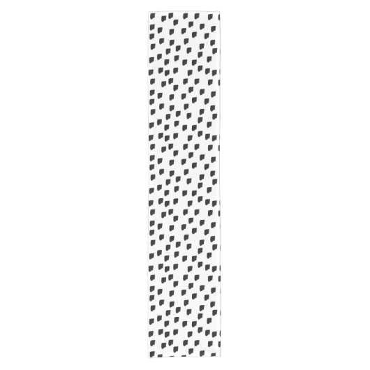 Borstel met zwarte en witte Waterverf Korte Tafelloper (Voorkant)